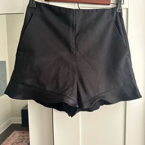 Zara ruffled hem shorts black